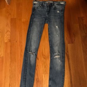 Zara super skinny ripped jeans